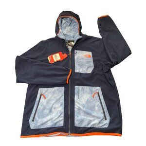 The North Face Reversible Hoodie Jacket Windbreaker Blue Pockets Men Size XL NEW